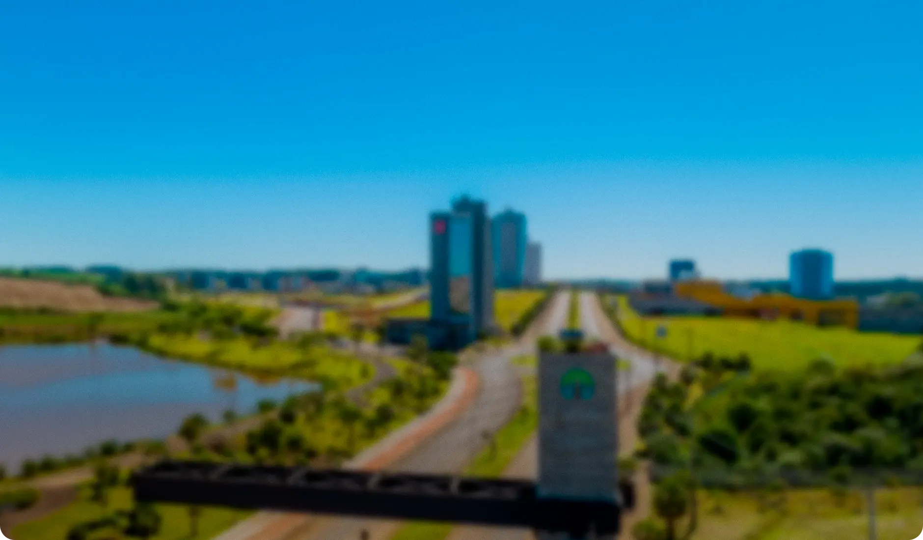 Vista aérea da Cidade dos Lagos